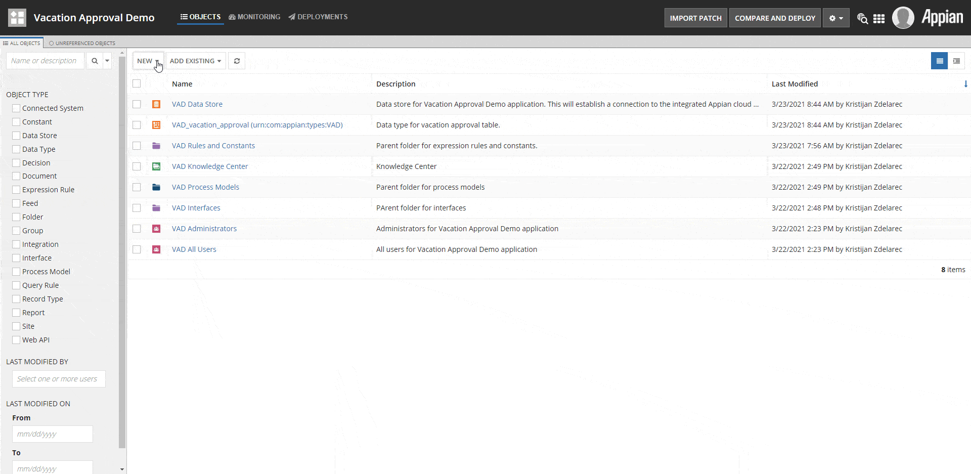 Appian Guide Series Interfaces Homepage Serengeti