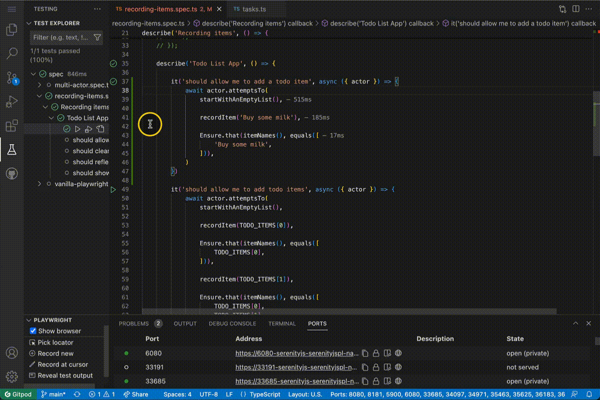 Your first web scenario Serenity/JS