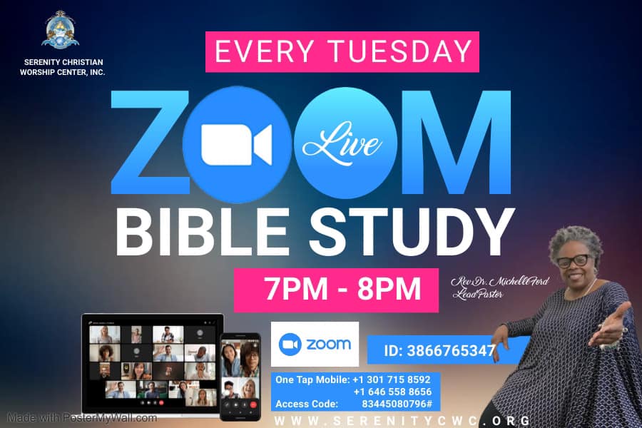 Zoom Live Bible Study Serenity Christian Worship Center