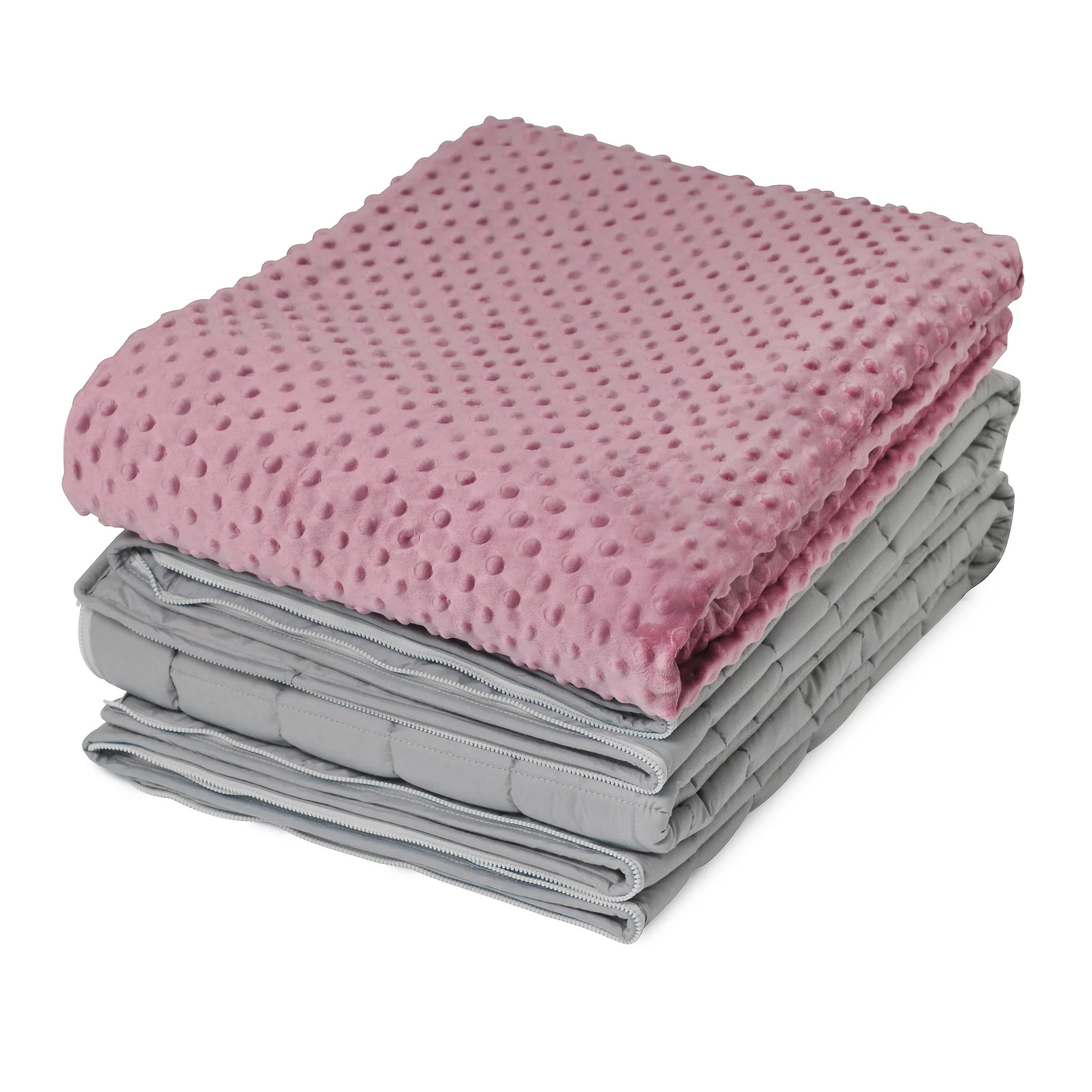 15 lb Weighted Blanket in Mauve with Patented Zipper System Serenity
