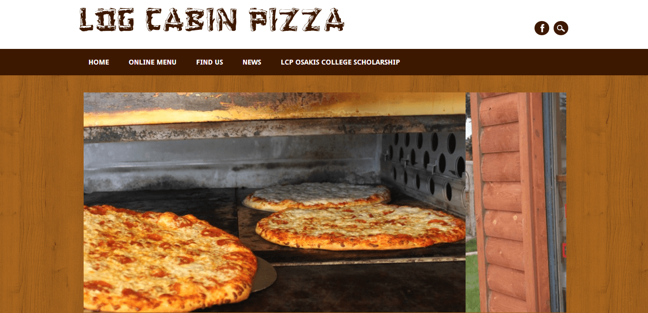 The Log Cabin Pizza of Osakis website by Sergio Sergio Stuff
