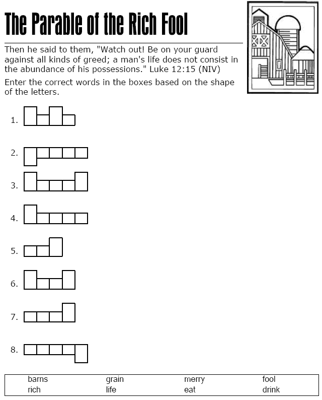 34 Parable Of The Rich Fool Coloring Pages Zsksydny Coloring Pages