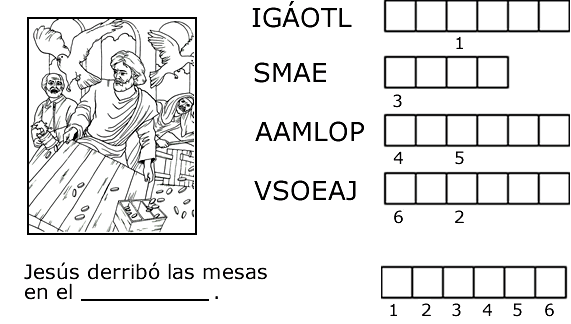Jesús purifica el templo Jumble Sermons4Kids