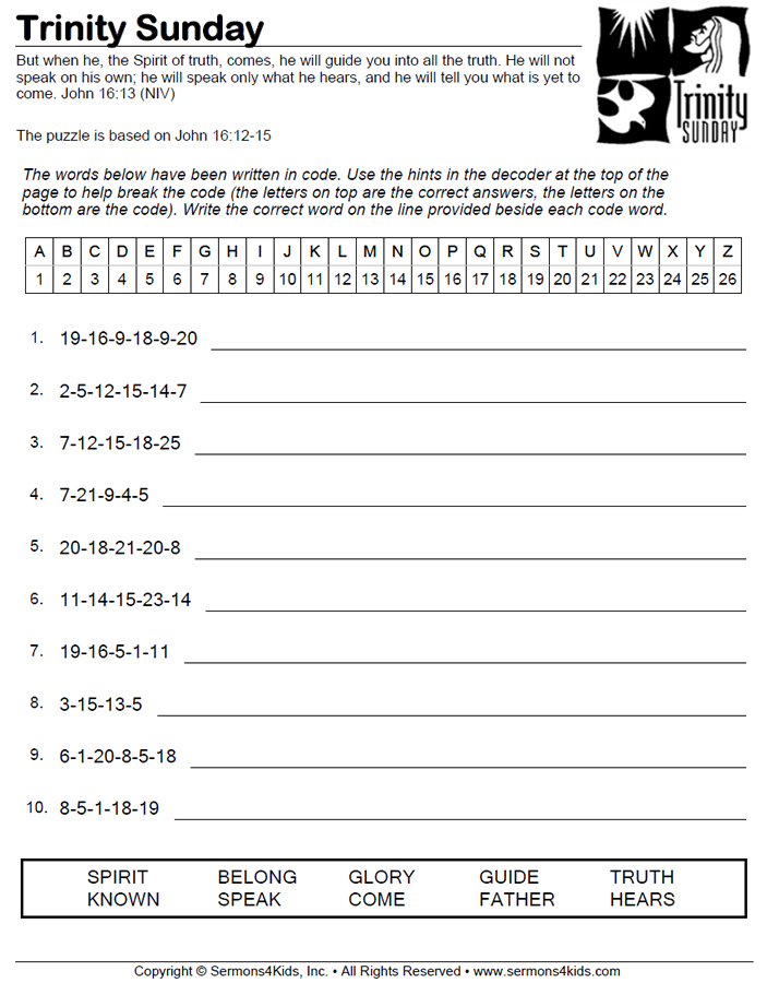 Trinity Sunday Decoder Sermons4Kids