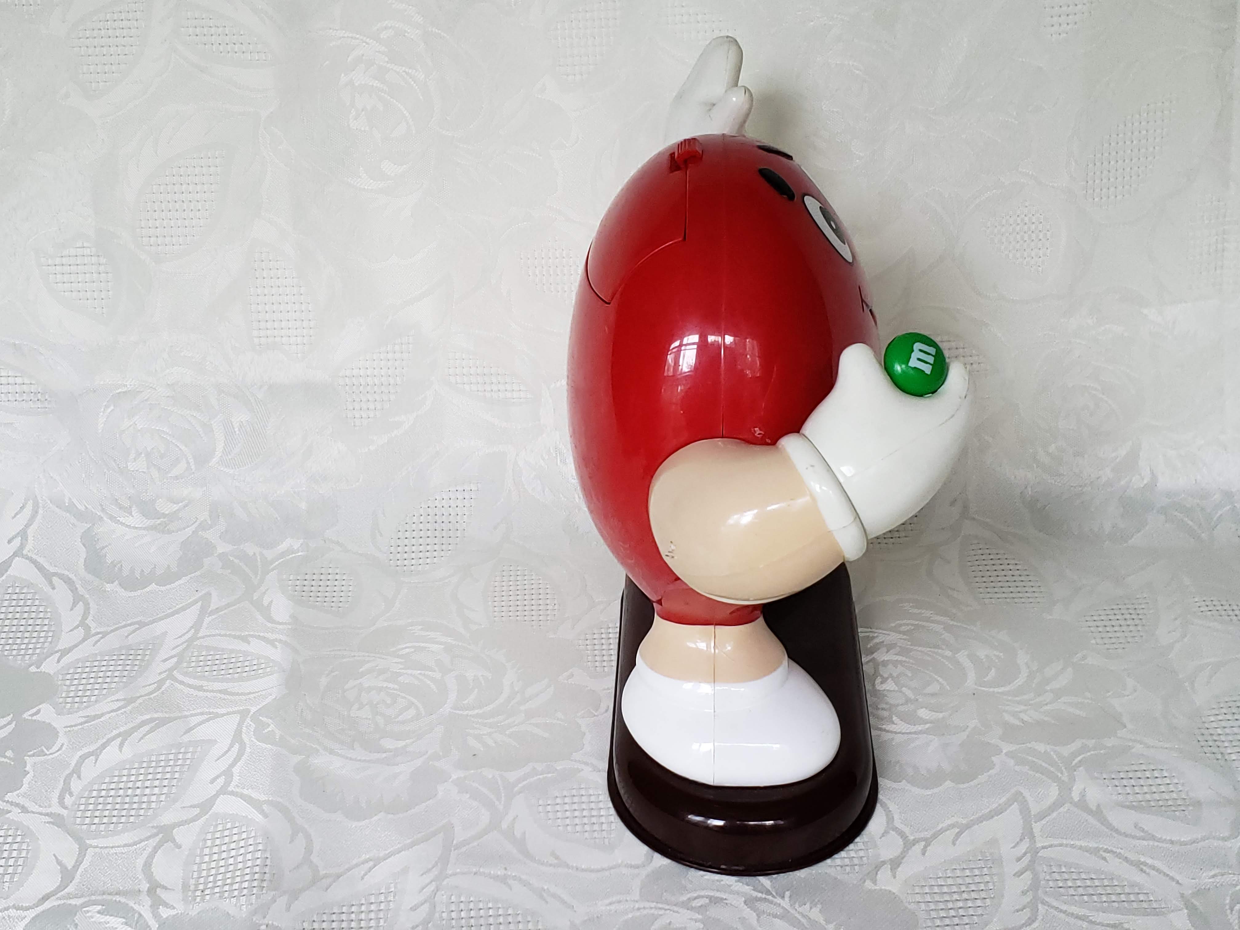 Red M&M Candy Dispenser with Waving Hand SOLD Aunt Gladys' Attic