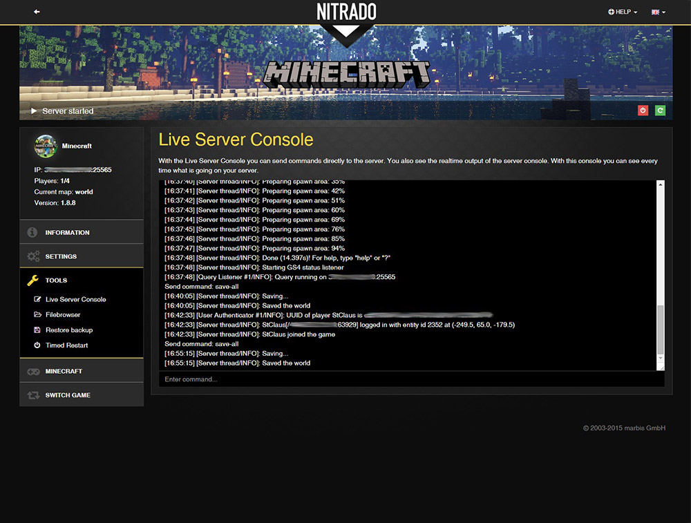 NITRADO MINECRAFT SERVER WELT HERUNTERLADEN