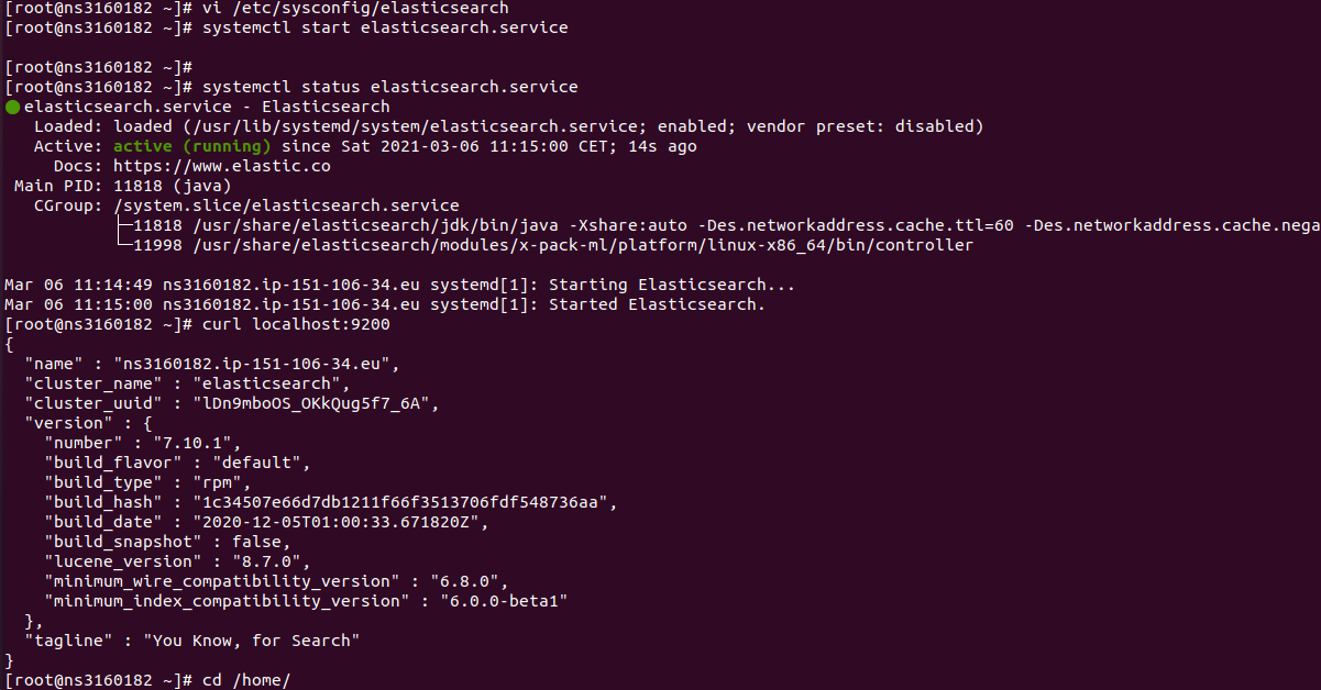 Elasticsearch failed to start on CentOS 7 ServerOK