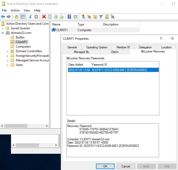 How to save BitLocker keys in AD (Active Directory)?
