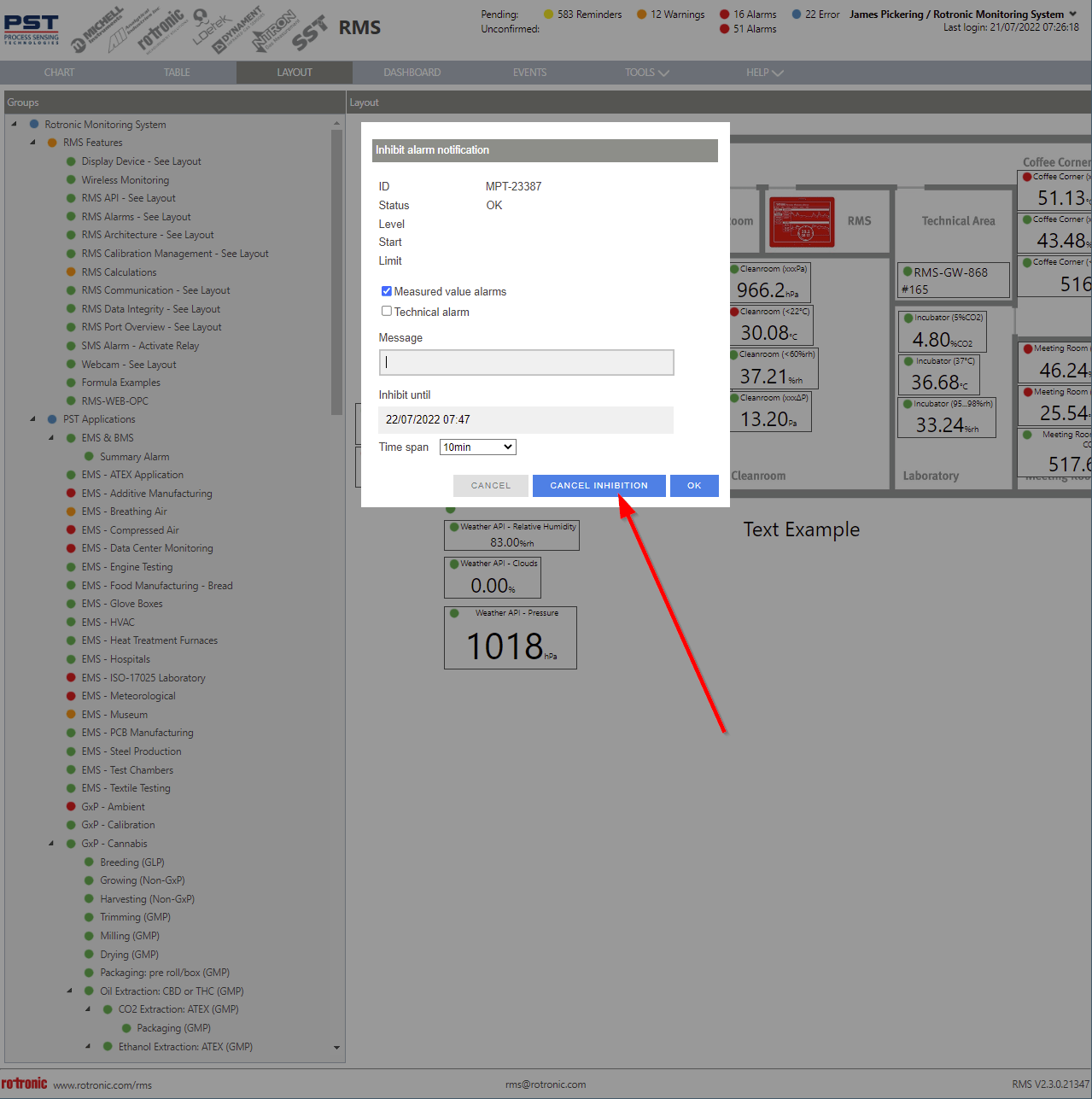 Software Overview > RMS Monitoring Software > Working with the RMS