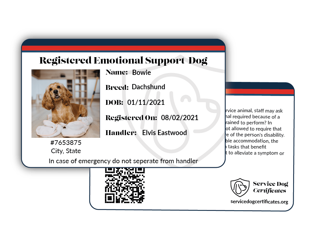 Emotional Support Dog Certificate, ID Card, Letter & Registration