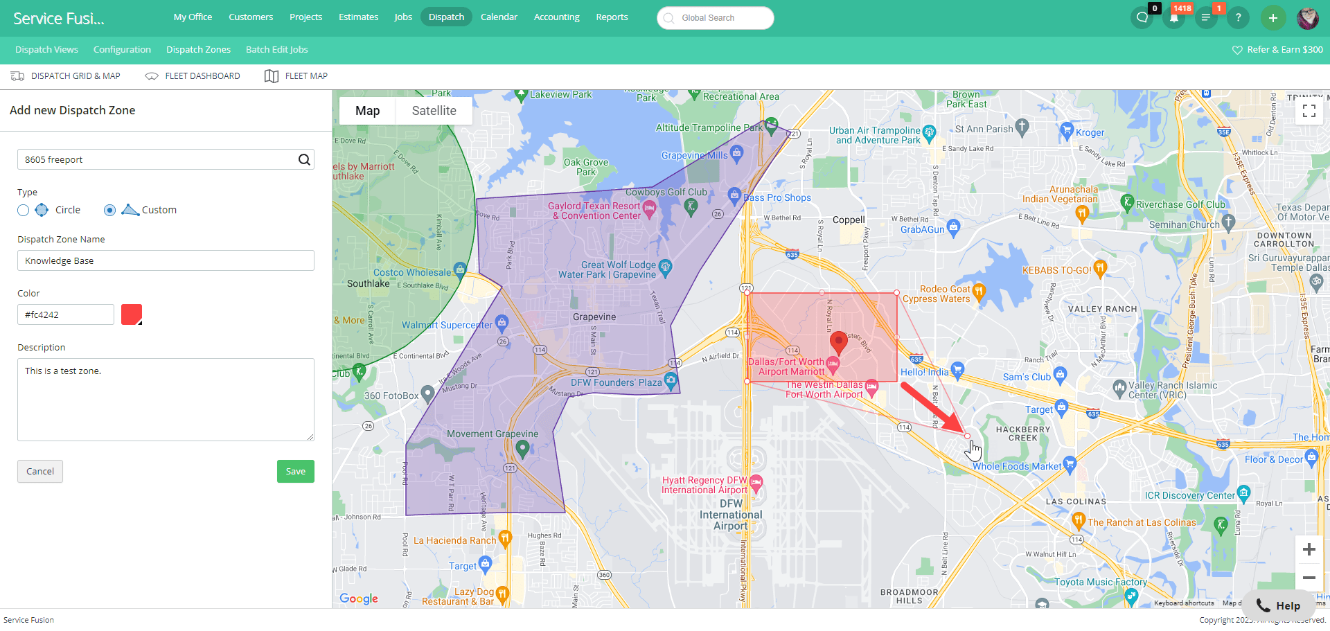 Dispatch Zones Service Fusion