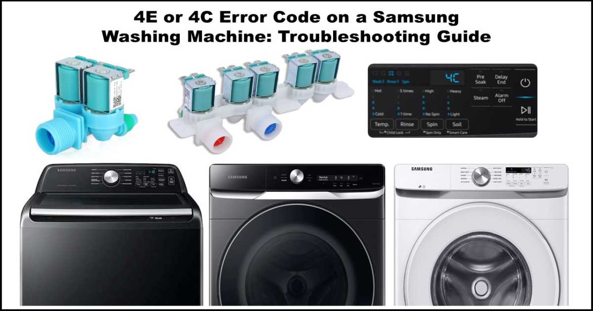 4C Error Code On A Samsung Washing Machine Troubleshooting Guide In 2024