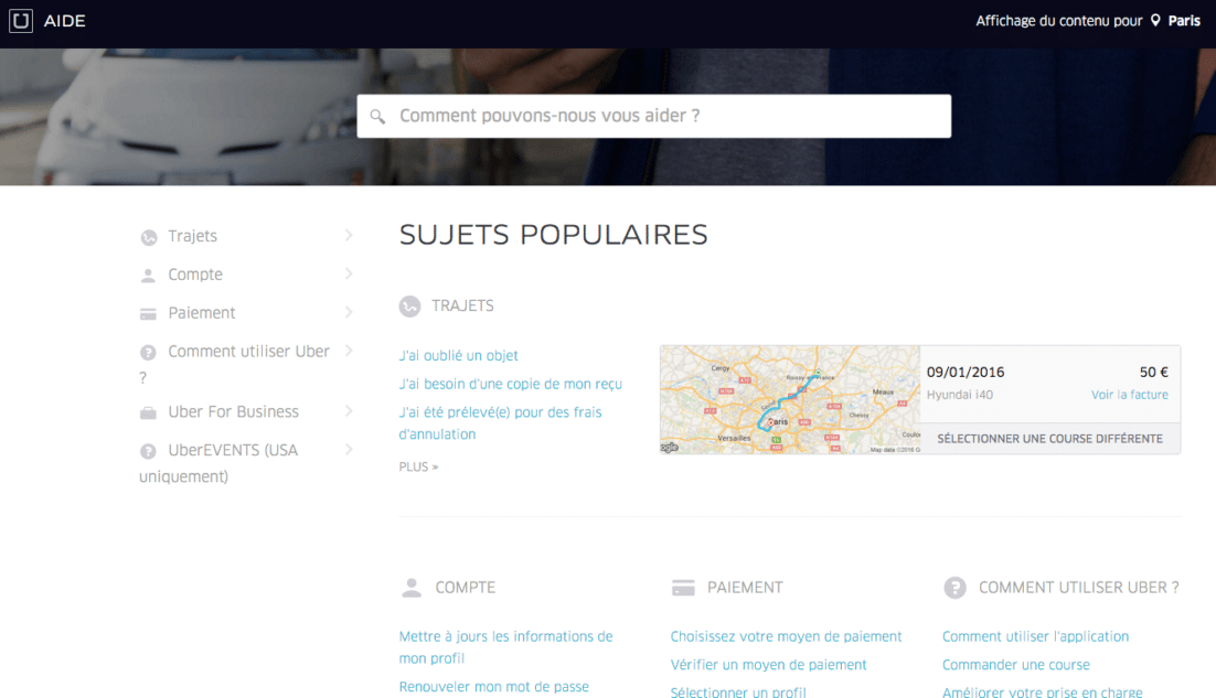 Service Client Uber France Contact téléphone, Aide en ligne