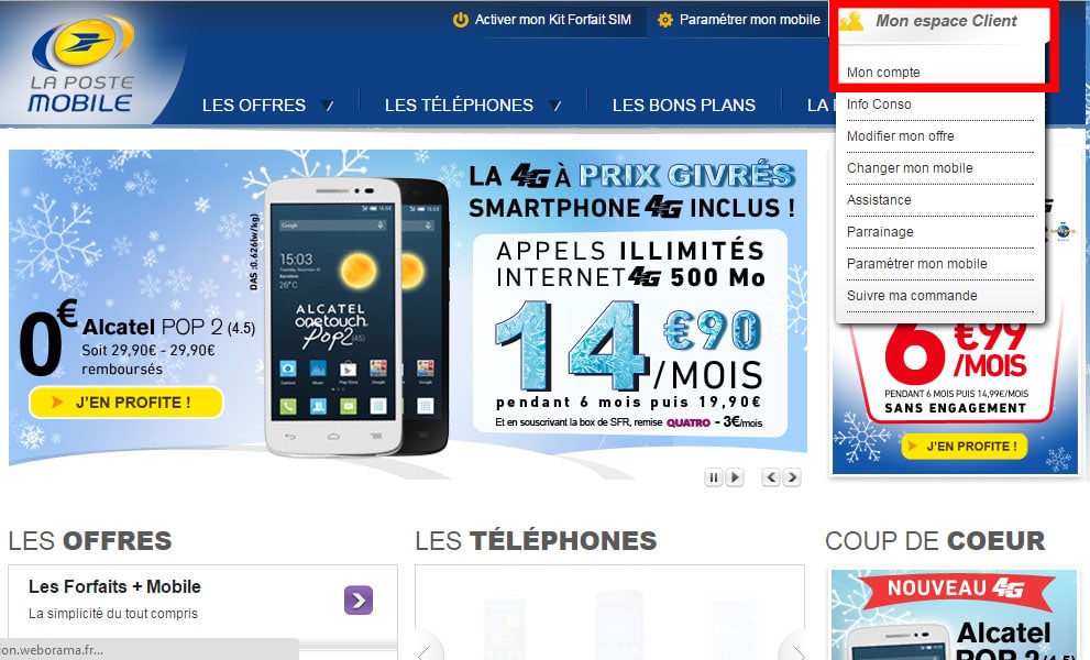 Service client La Poste Mobile Assistance en ligne