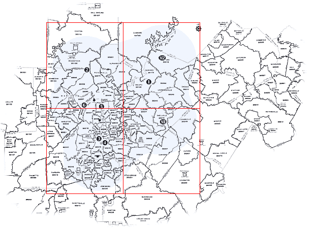 Map Of Greater Atlanta Coverage Alanta