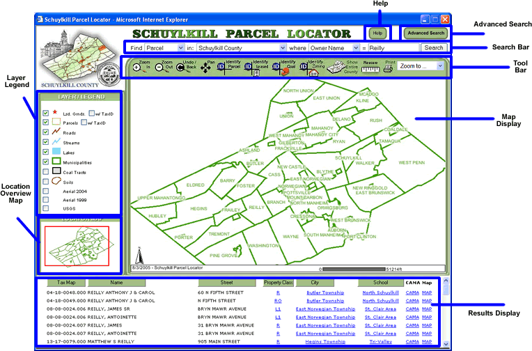 Schuylkill GIS Parcel Locator