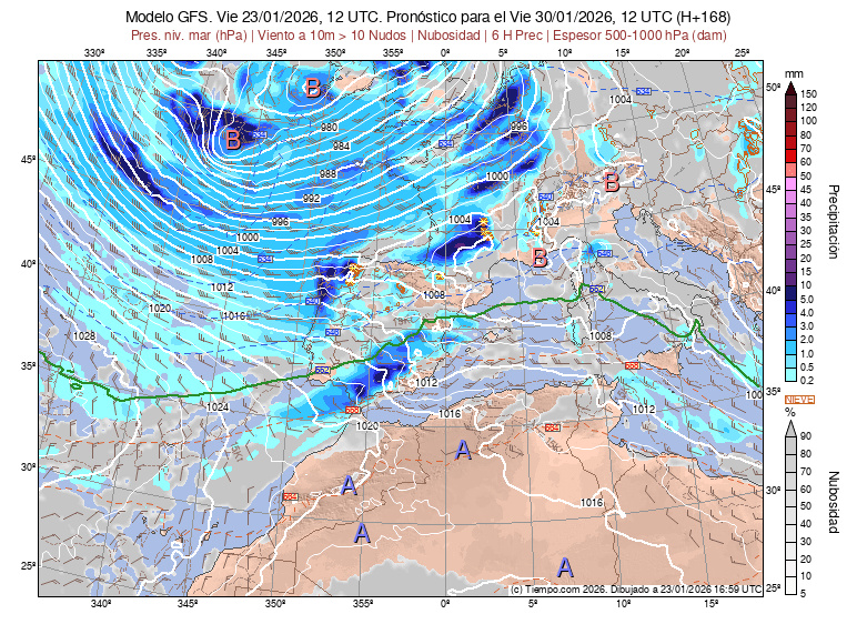 Pronóstico del Tiempo en A Coruña Predicción y Mapas de Isobaras 24H