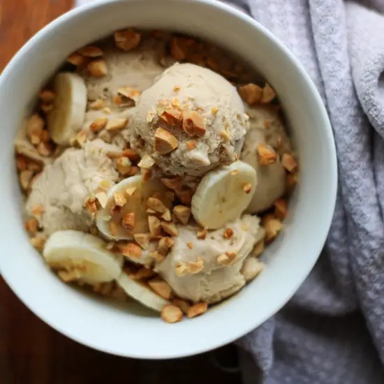 Peanut Butter Banana Ice Cream Serving Tonight