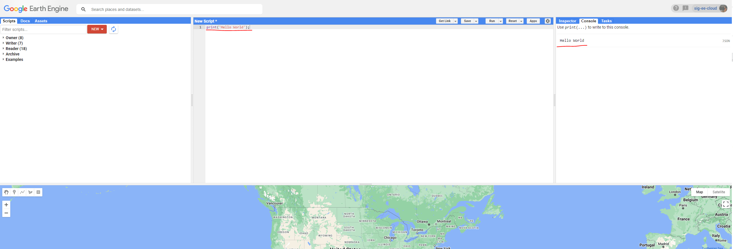 Navigating in the Code Editor Trinidad and Tobago Geospatial Capacity