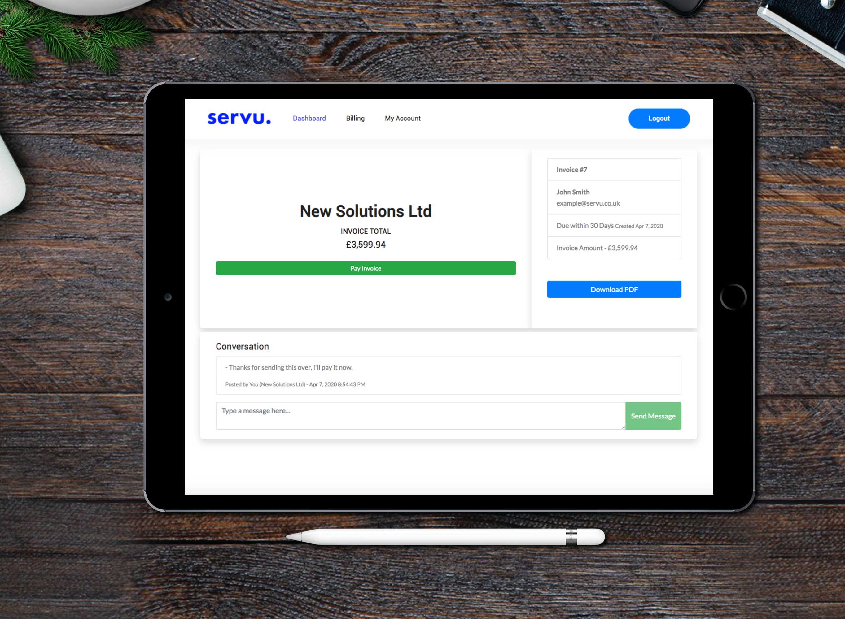 Customer Portal Servu