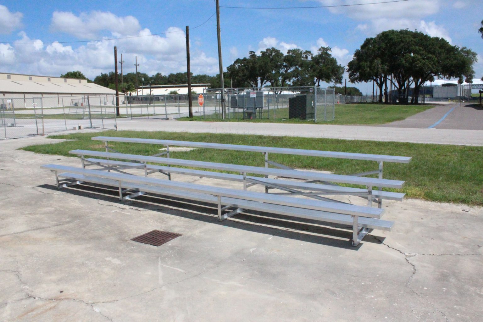 3 row aluminum bleachers for sale or rental Manufacture, install, & ship