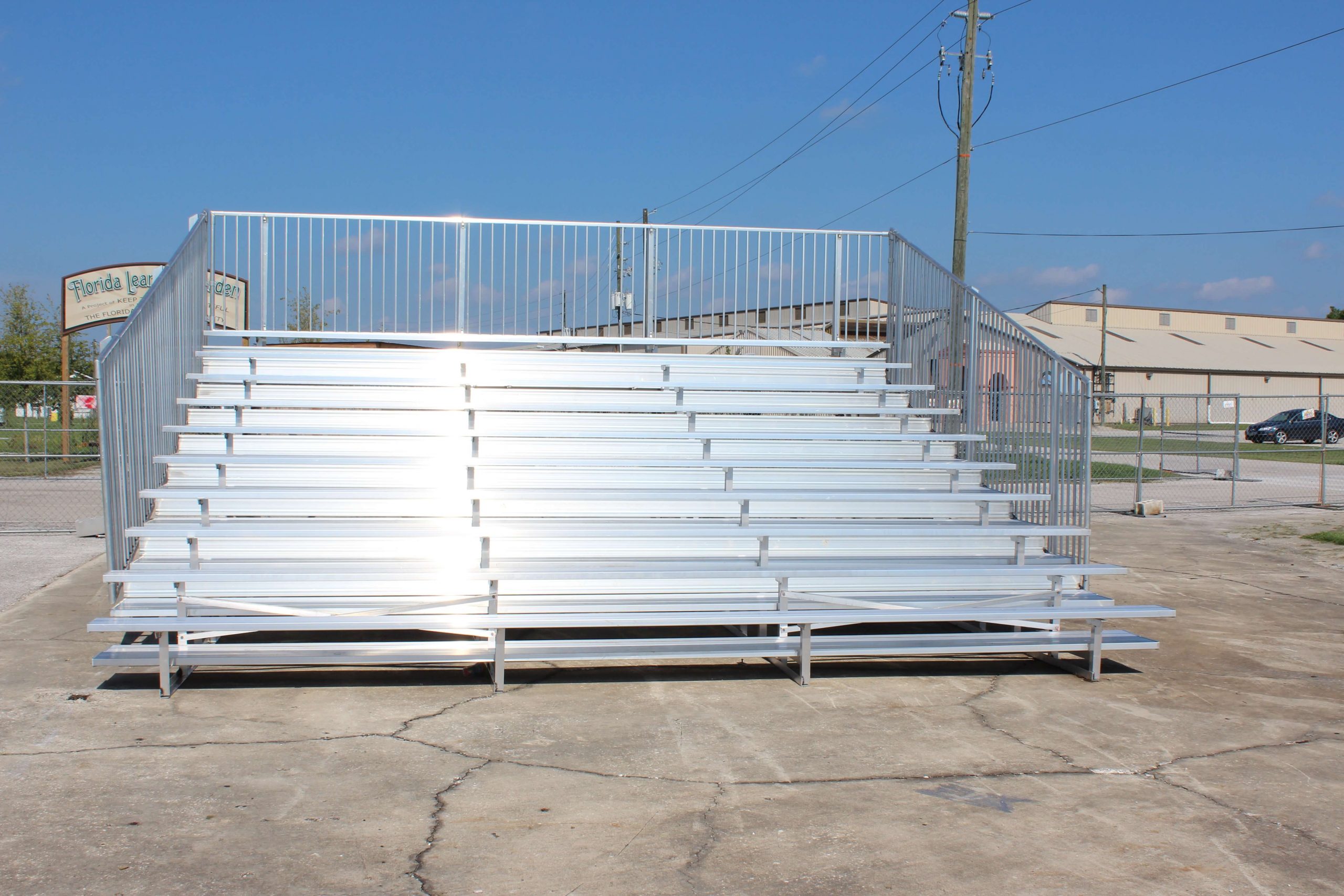 10 Row Elevated 43.5ft Aluminum Bleacher Southeastern Seating