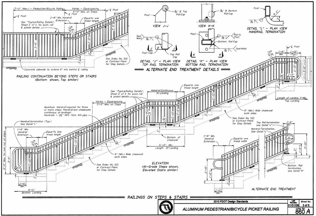 Aluminum Picket Pedestrian Railing Southeastern Seating