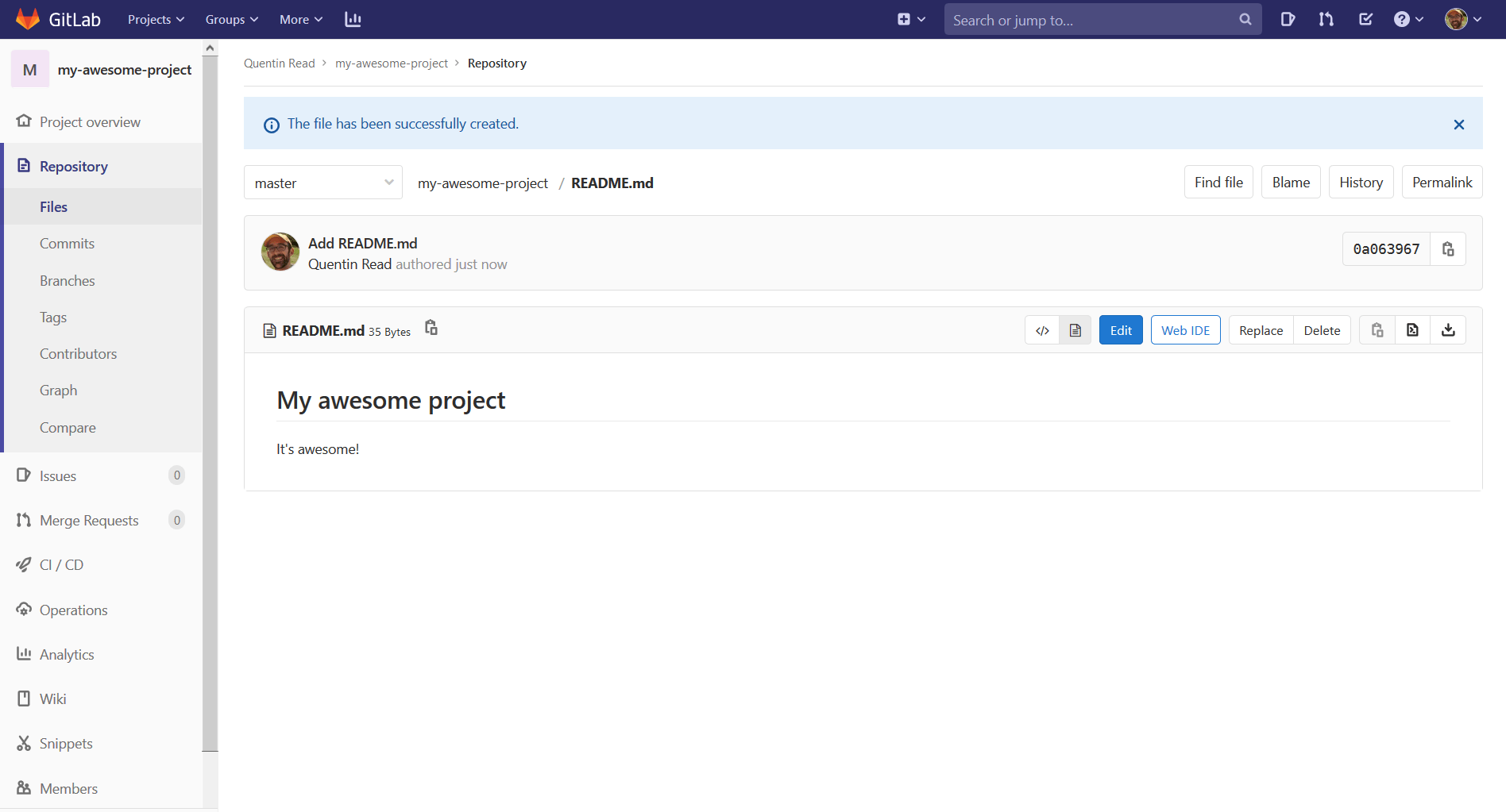 Create Projects on GitLab