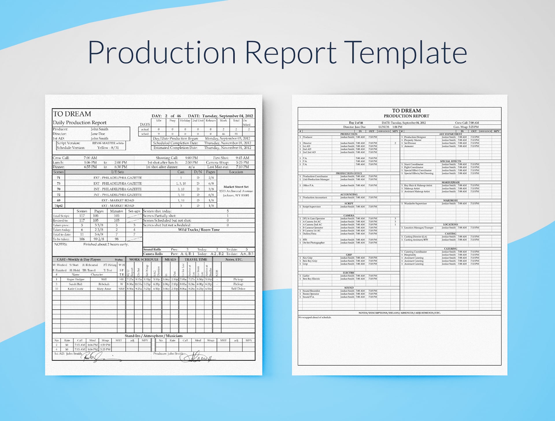 Daily Production Report Excel Template Free Download SetHero Call