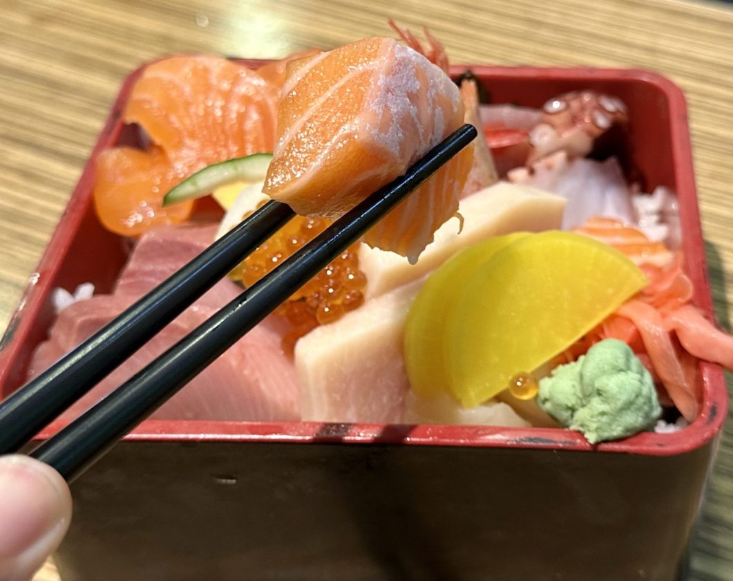 Wasabi Tei Hidden gem selling thick slabs of salmon sashimi found in