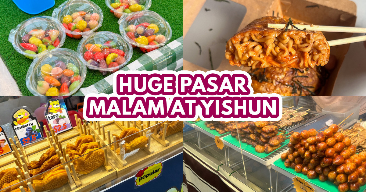 Yishun Pasar Malam has Samyang noodle egg rolls, ice cream popiah