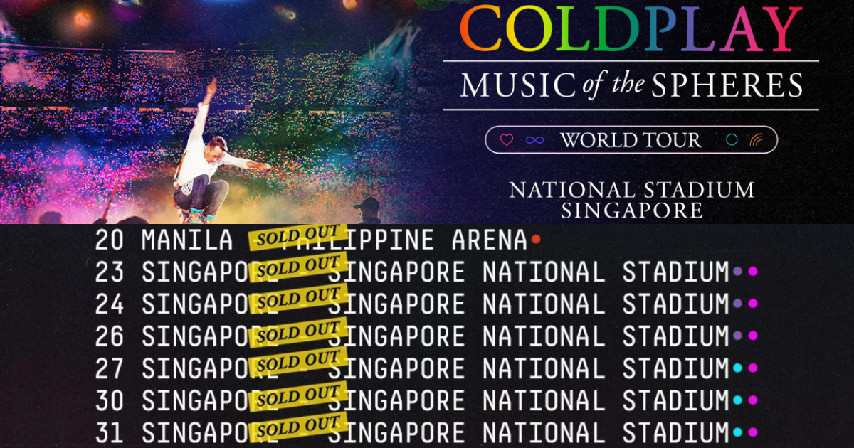 28 Coldplay SG concert tickets, sales go live 13 Dec