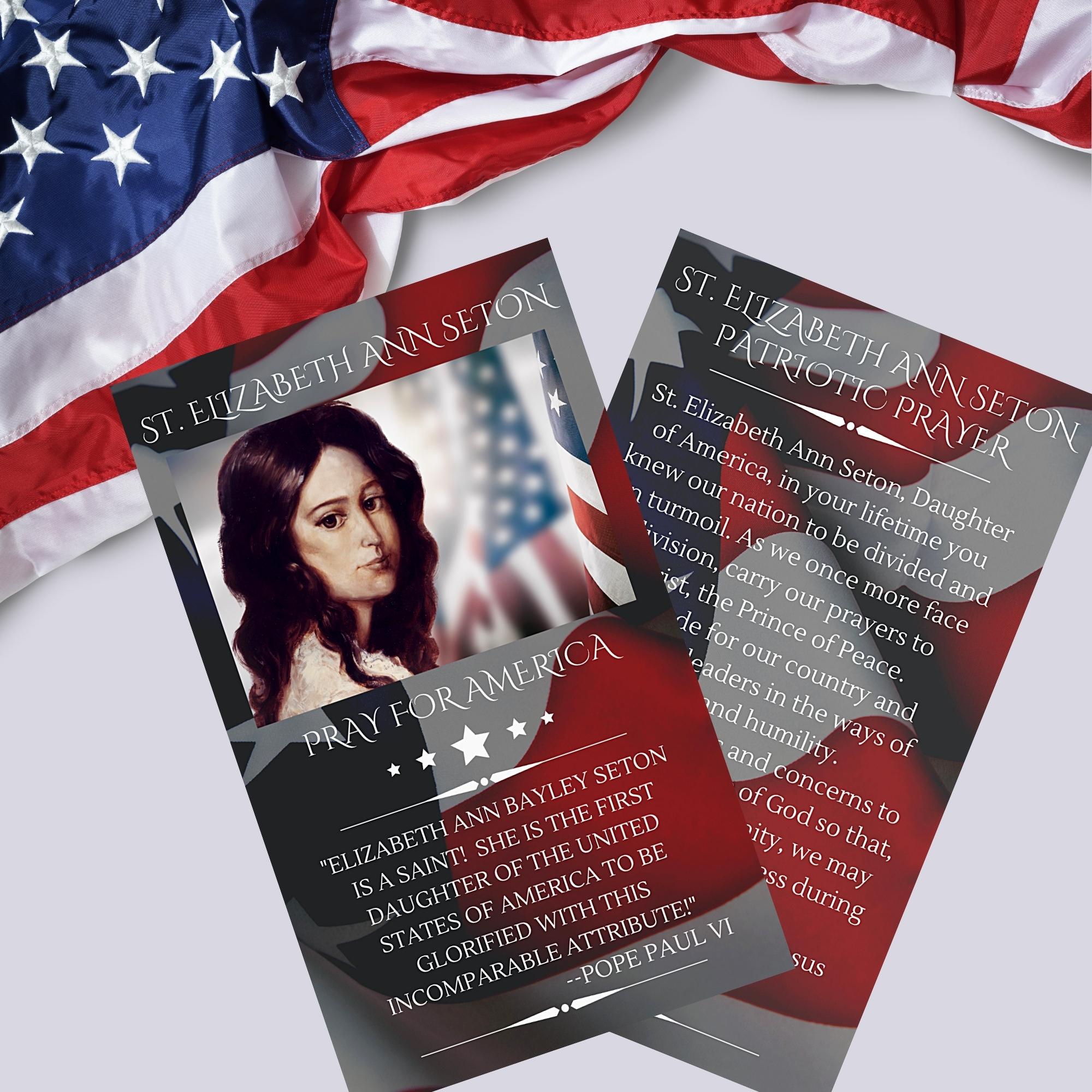 St. Elizabeth Ann Seton Pray For America Prayer Card Seton Shrine
