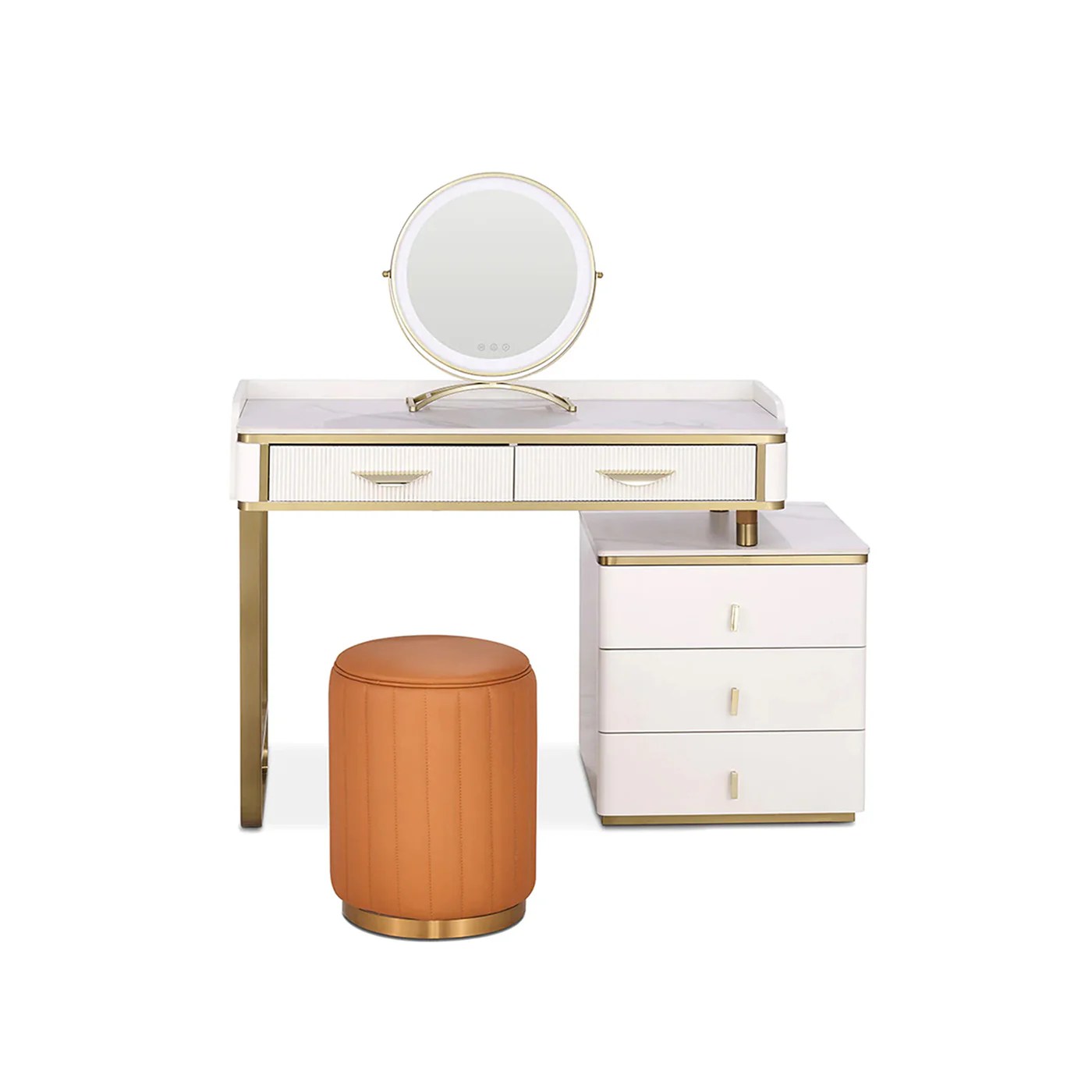 Modern Metal Legs Dressing Table Set