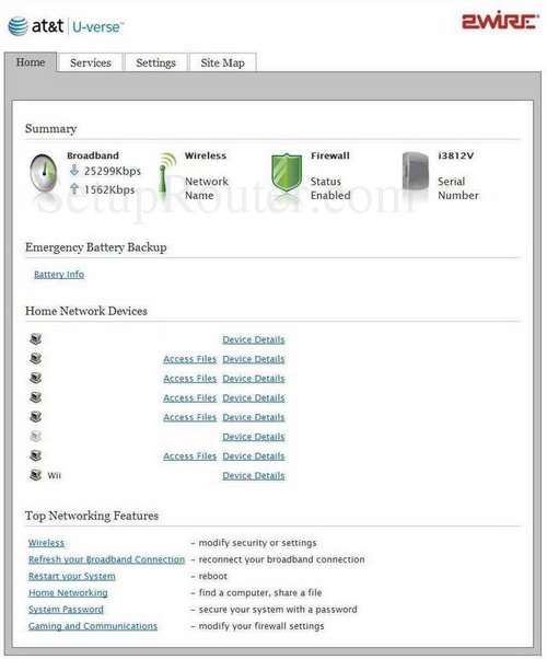 Setup WiFi on the 2Wire i3812V