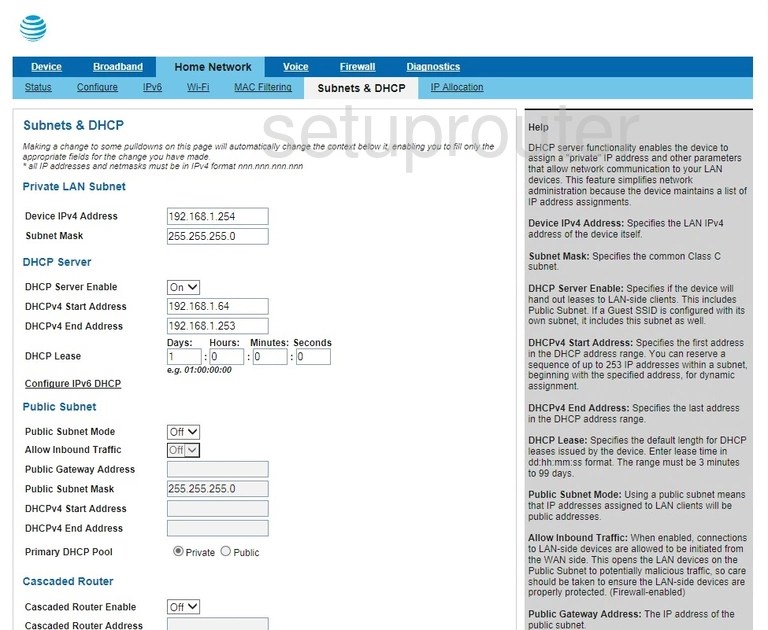 All Screenshots for the Arris BGW210700 ATT