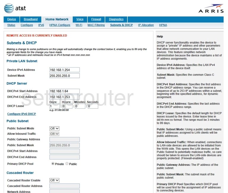 How to change the IP Address on a Arris NVG599 router