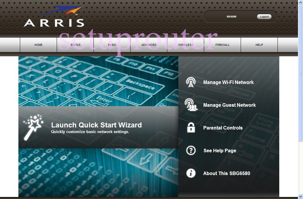 Arris SBG6580 Login Instructions