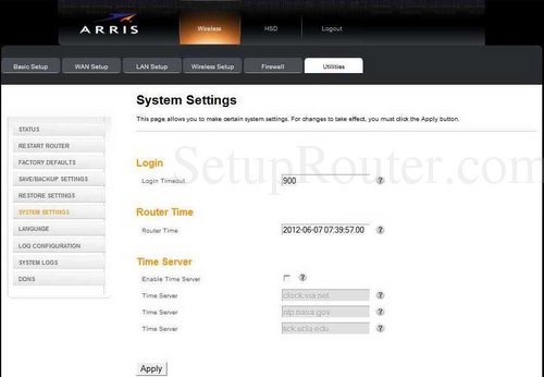 How to change the DNS settings on the Arris TG852