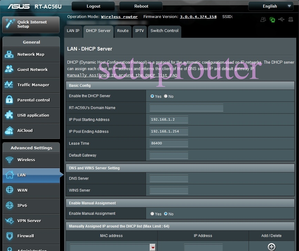 How to change the DNS settings on a Asus RTAC56U router