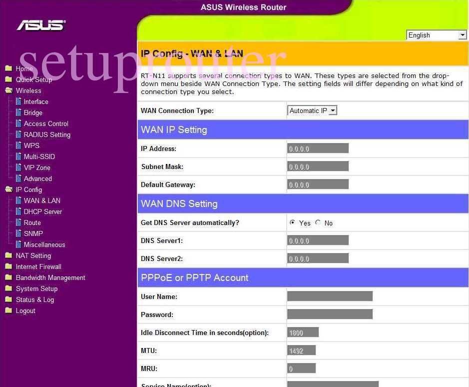 How to change the DNS settings on a Asus RTN11 router