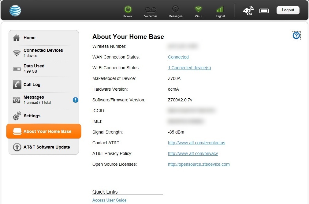 All Screenshots for the ATT Home Base