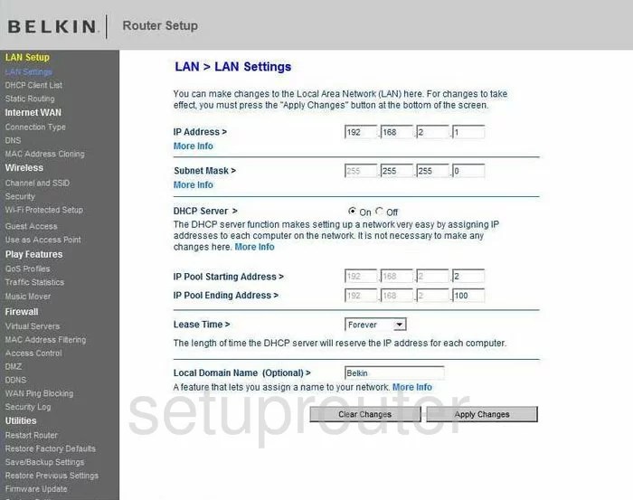 How to change the IP Address on a Belkin F7D4402 router