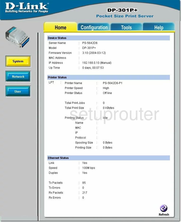 Dlink DP301P+ Login Instructions