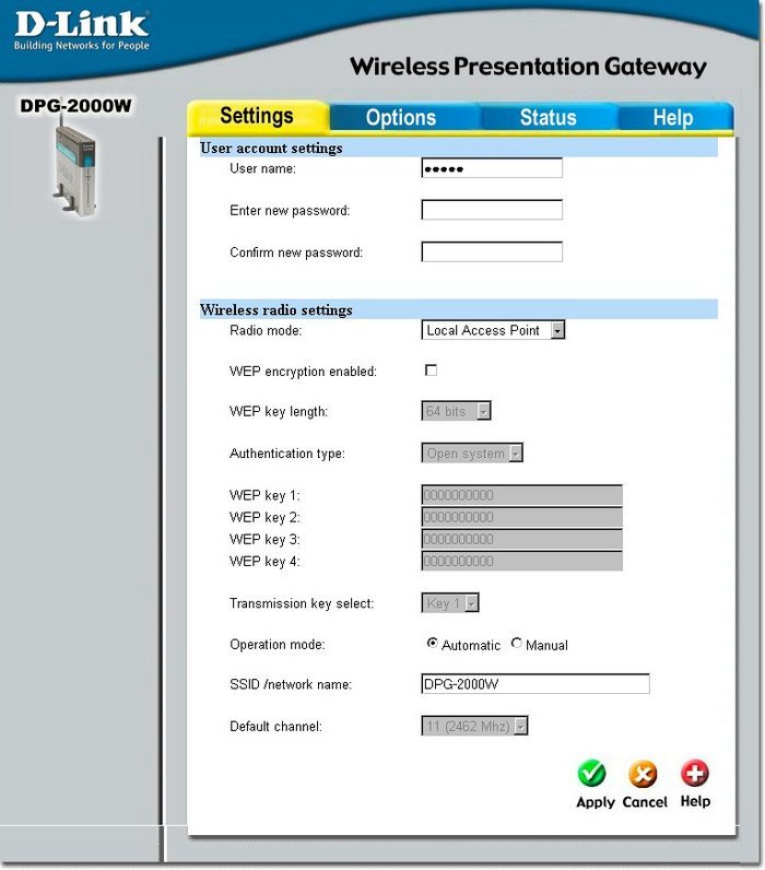 All Screenshots for the Dlink DPG2000W