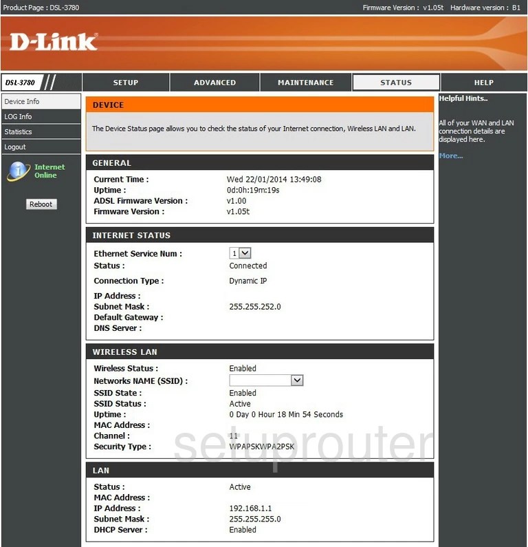 How to change the IP Address on a Dlink DSL3780 router