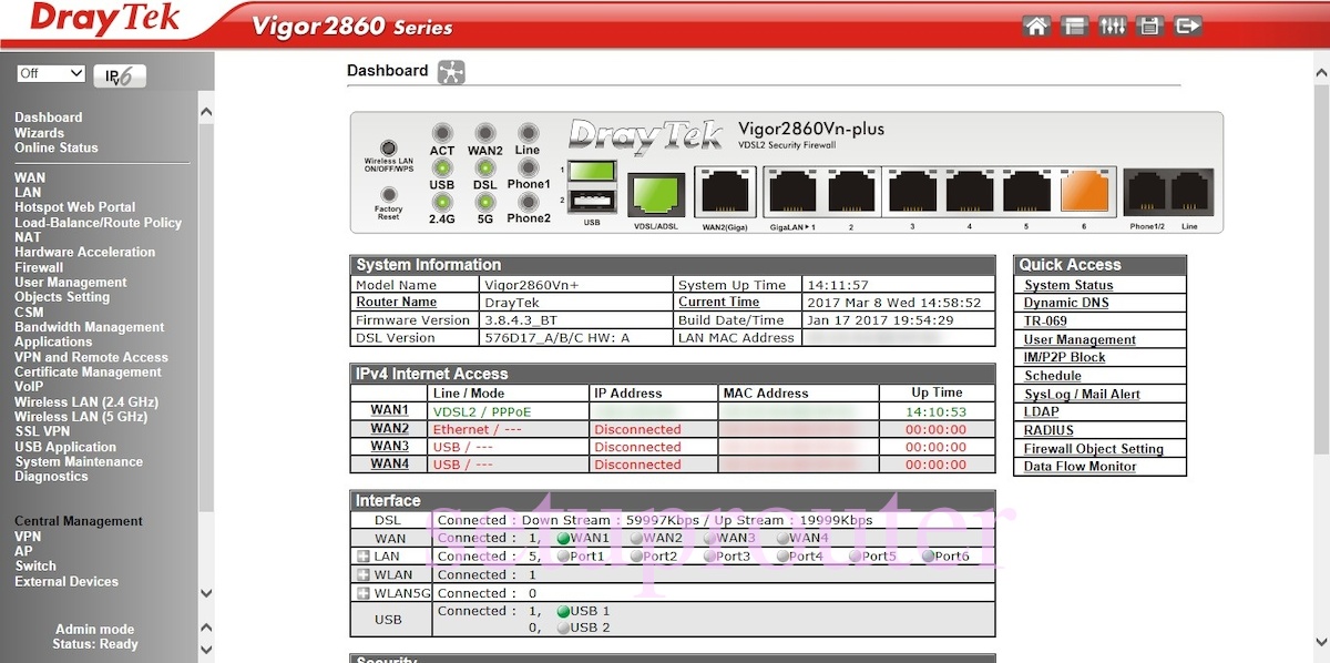 Setup WiFi on the Draytek Vigor2860Vnplus