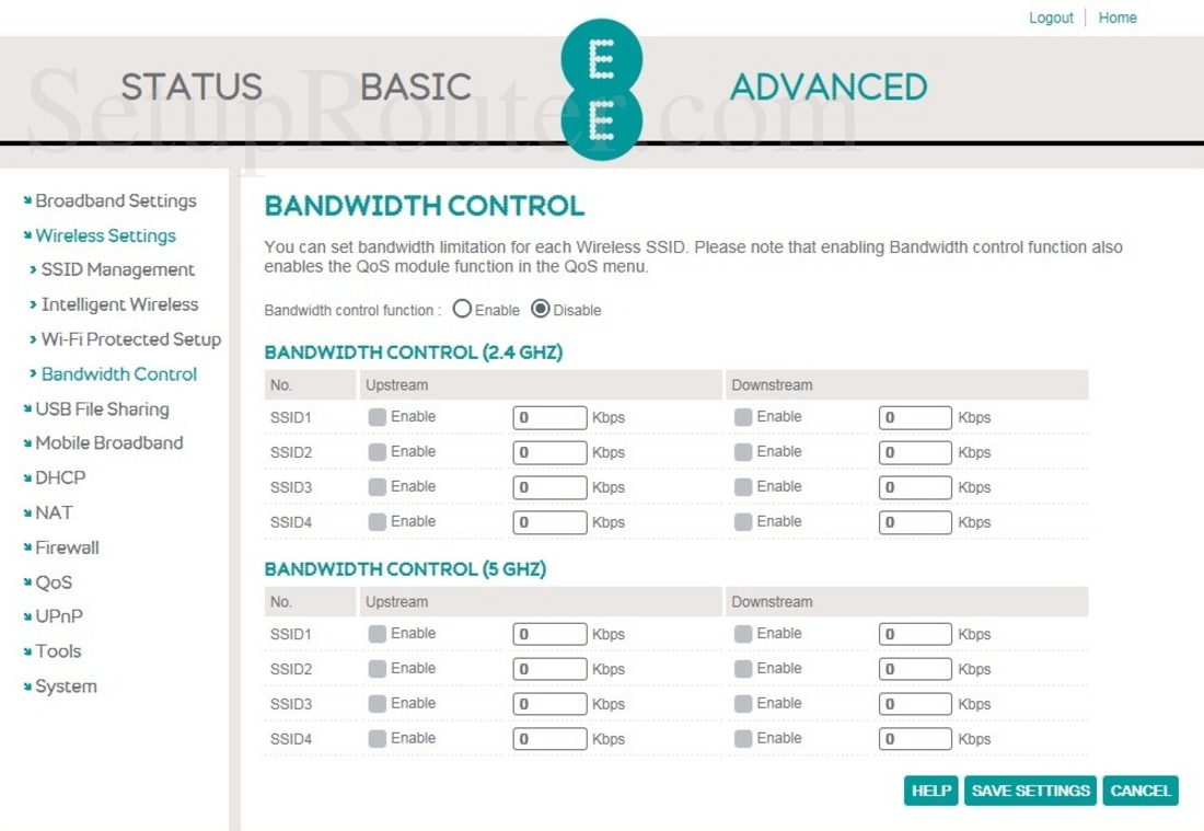 EE Bright Box 2 Screenshot BandwidthControl