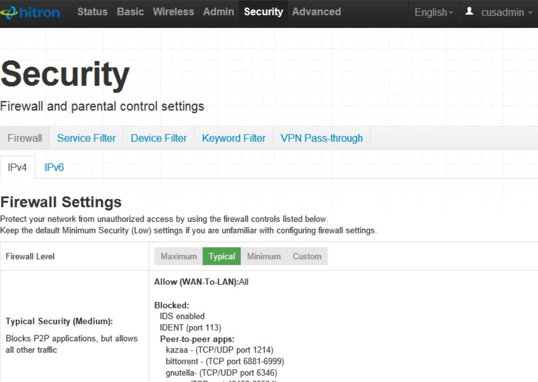 All Screenshots for the Hitron Technologies CODA4582
