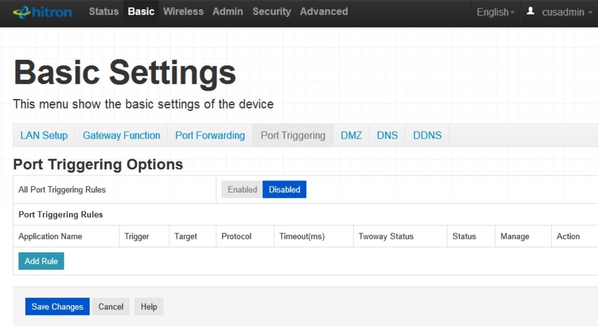 All Screenshots for the Hitron Technologies CODA4582